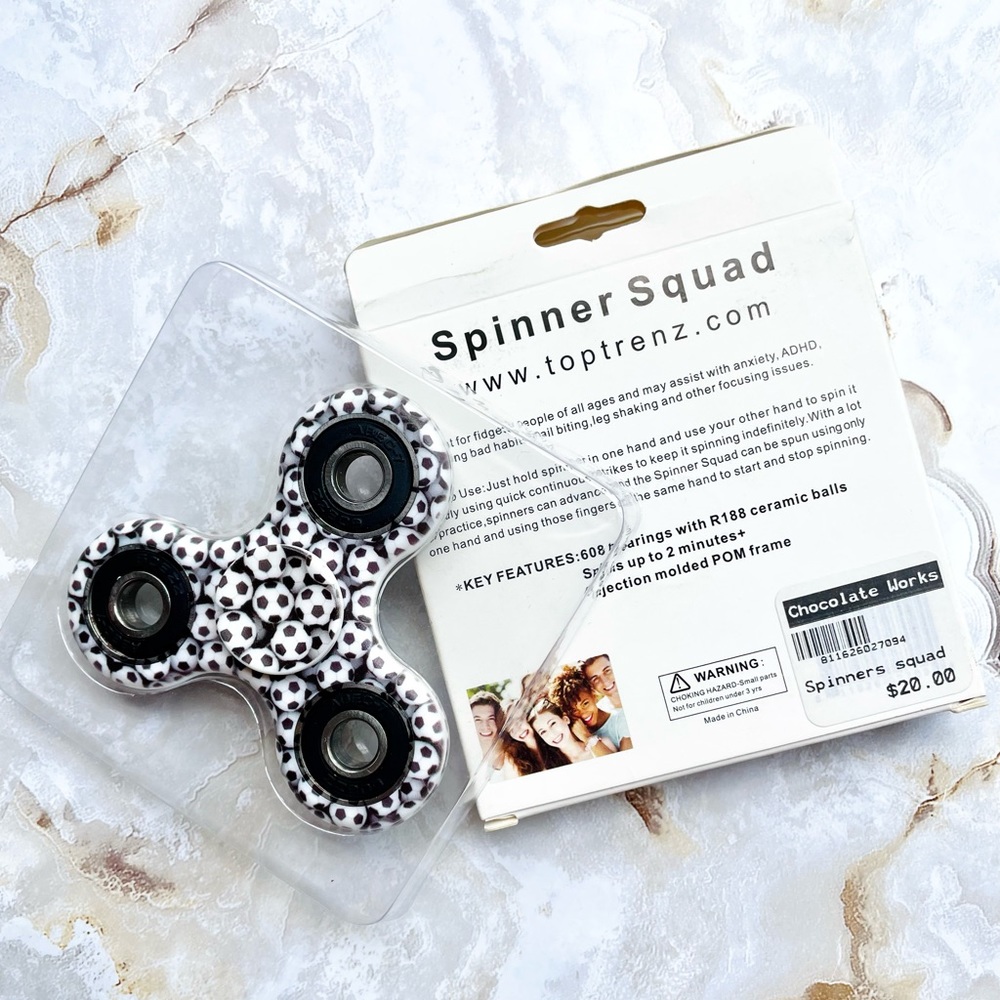 Tri Fidget Hand Spinner Squad (Soccer balls design)